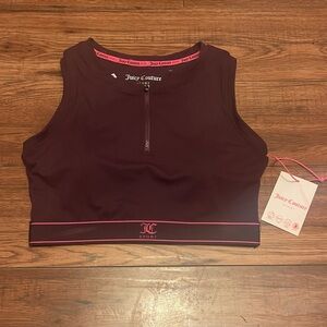 Juicy Couture Sport Burgundy Tank with Pink Trim (with padding!)